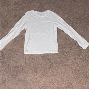 Plain white long-sleeve shirt